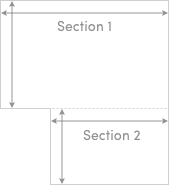 Room divided into rectangular sections