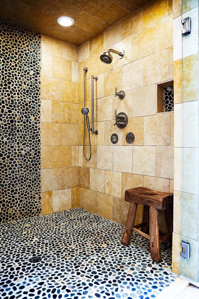 Eclectic design bath tile