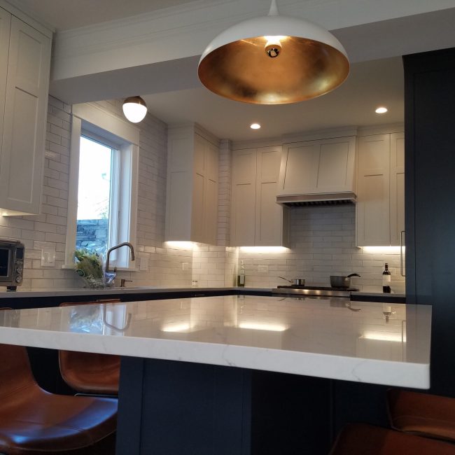 White Fireclay Subway Tile Backsplash White Fireclay subway tile backsplash with a clean, handcrafted look in a bright kitchen