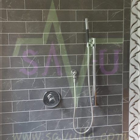 Tyngsborough MA 01879 Bathroom Black Marble Tile Installation by SAVU LLC